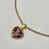 Collana Cuore Madreperla Malva
