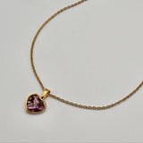Collana Cuore Madreperla Malva