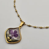 Collana Goccia Crocus Viola