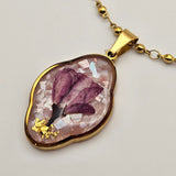 Collana Nuvola in madreperla – Fiore rosa