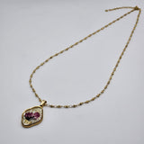 Collana Petali di Luce Rosa gialla– Boccioli e Madreperla