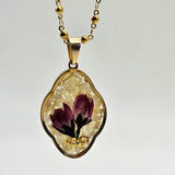Collana Petali di Luce Rosa gialla– Boccioli e Madreperla
